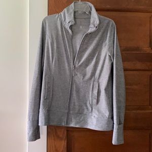 Lightweight Light Gray Zip Front Jacket